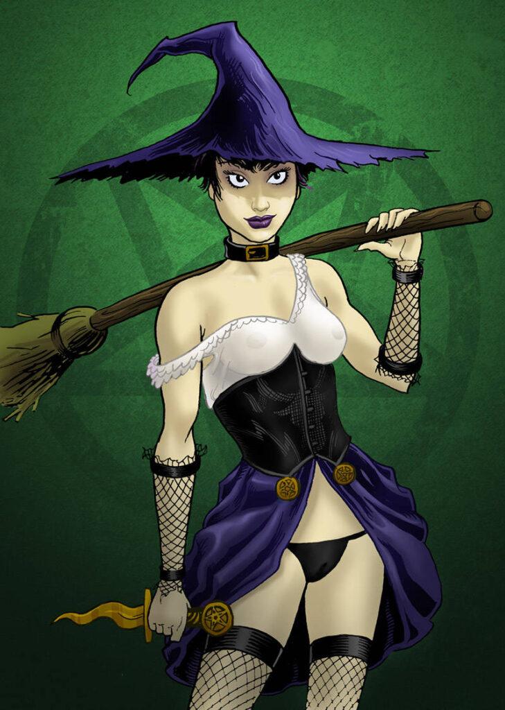 First drawing of Zoranna Bane, the witch from Live Nude Ghouls.